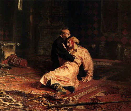 Ілля Рєпін - Иван Грозный и сын его Иван 16 ноября 1581 года, 1885