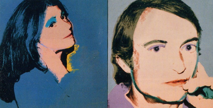 Енді Воргол. Дороті й Рой Ліхтенштейни. 1976. Шовкографія тушшю, синтетична полімерна фарба, полотно. 